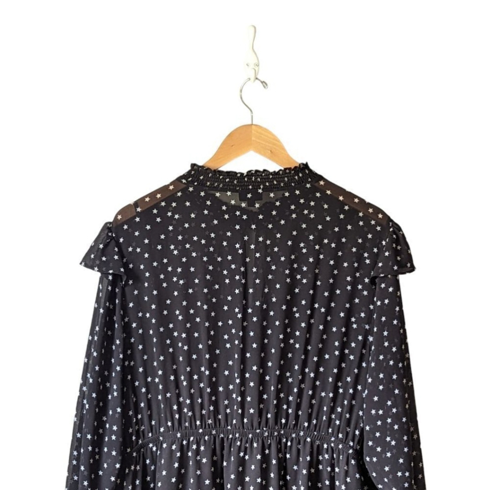 Torrid Black Star Chiffon Ruffle Midi Dress Women's sz 3X - Picture 8 of 13
